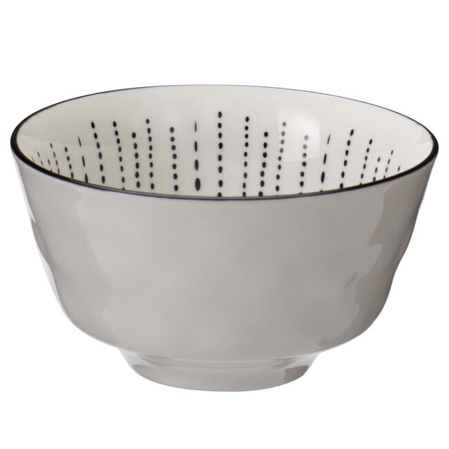 Siaki Cream & Black Printed Bowl