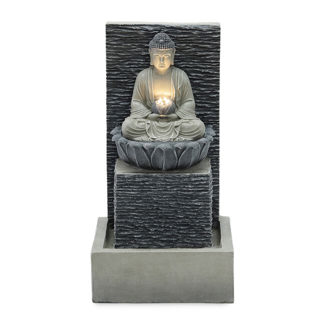 Buddha With Light Garden Water Feature