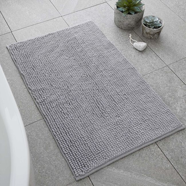 CATHERINE LANSFIELD SILVER BOBBLE 50x80cm Bath Mat