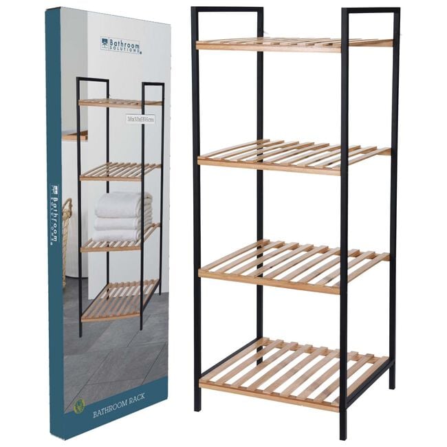 Four Layer Bamboo Bathroom Rack