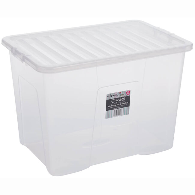 Crystal 80L Clear Storage Box & Lid