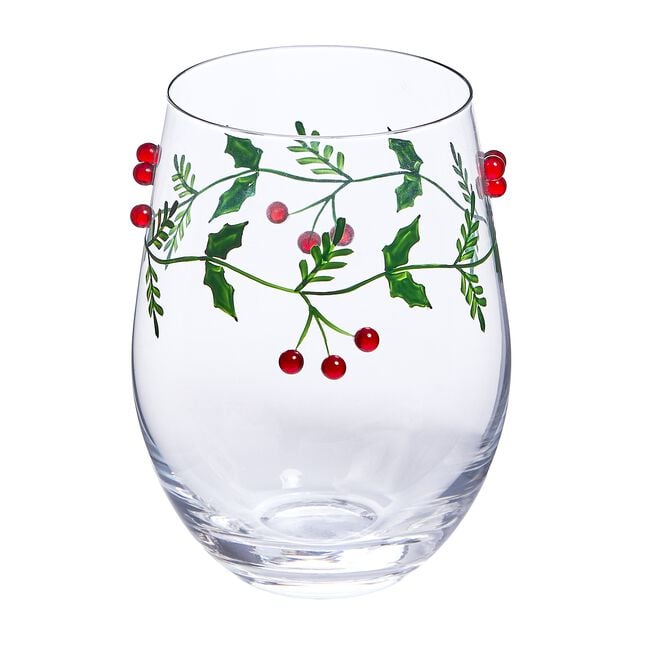 The Jolly Sleigh Holly Leaves Berries Tumbler
