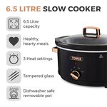 Tower Infinity 6.5L Black & Rose Gold Slow Cooker