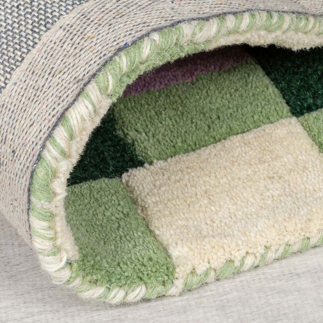 KAI WOOL BORDER GREEN/ PURPLE 60x230cm Runner