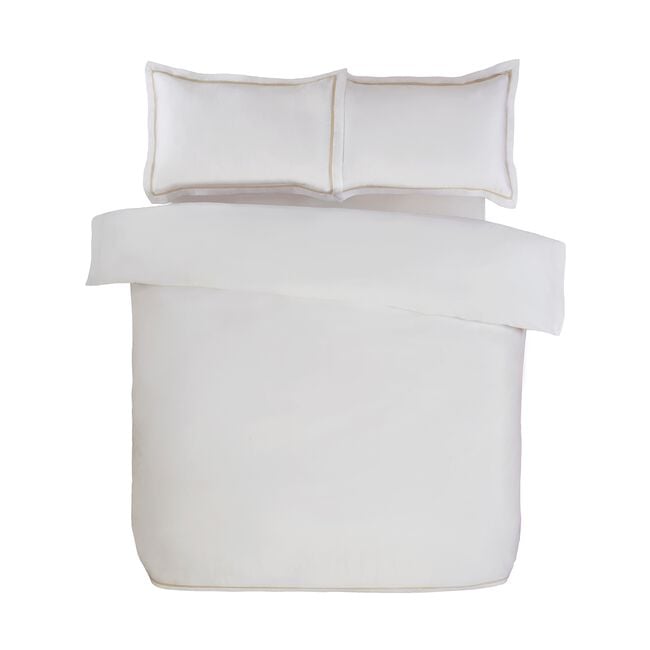 SINGLE DUVET COVER Linen Border 600TC 