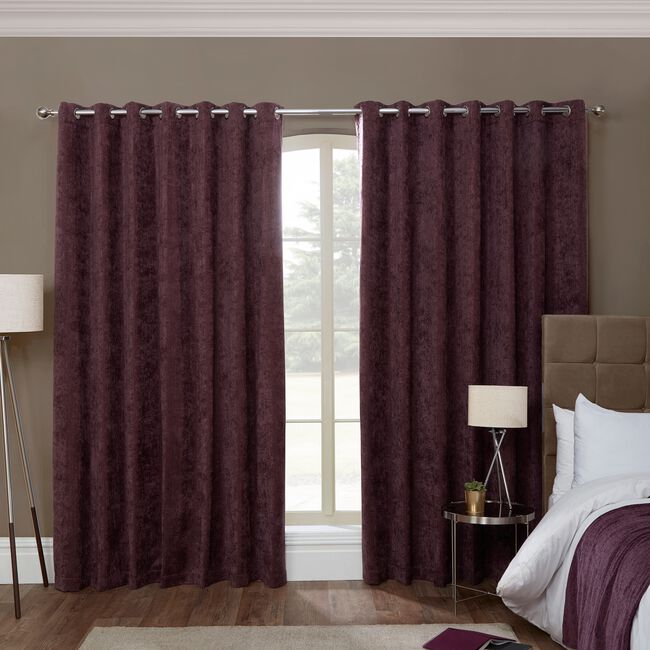 BLACKOUT & THERMAL H/BONE CHENILLE MAUVE 66x72 Cur