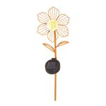 60CM SOLAR METAL FLOWER Garden Stake Orange