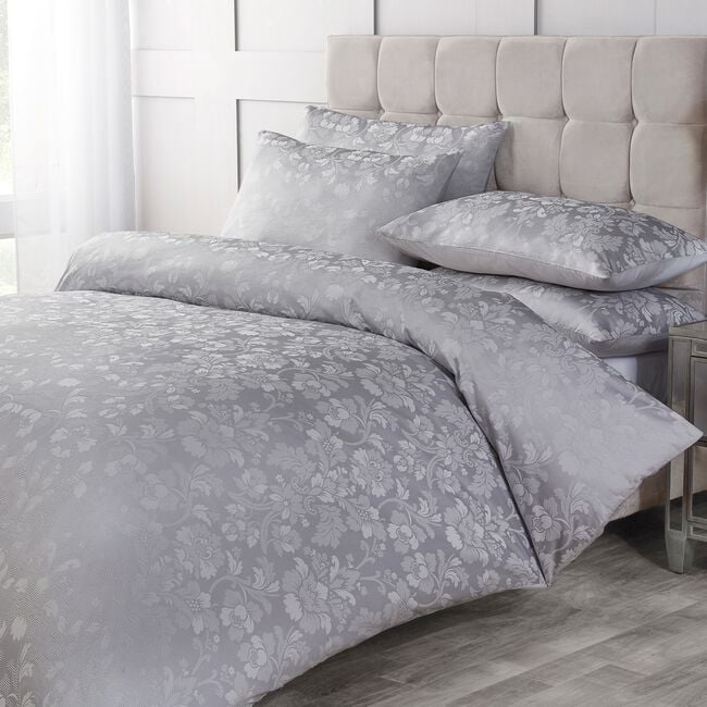 SUPER KING DUVET COVER Inniskeen Jacquard Silver