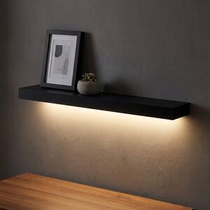 LED BATTERY OPERATED Wall Shelf Black