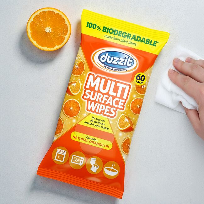 Duzzit 60 Multi Surface Wipes Orange