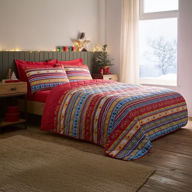 Festive Fairisle Bedspread 200cm x 220cm