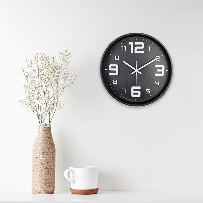 Numerals Black Clock 12'' 