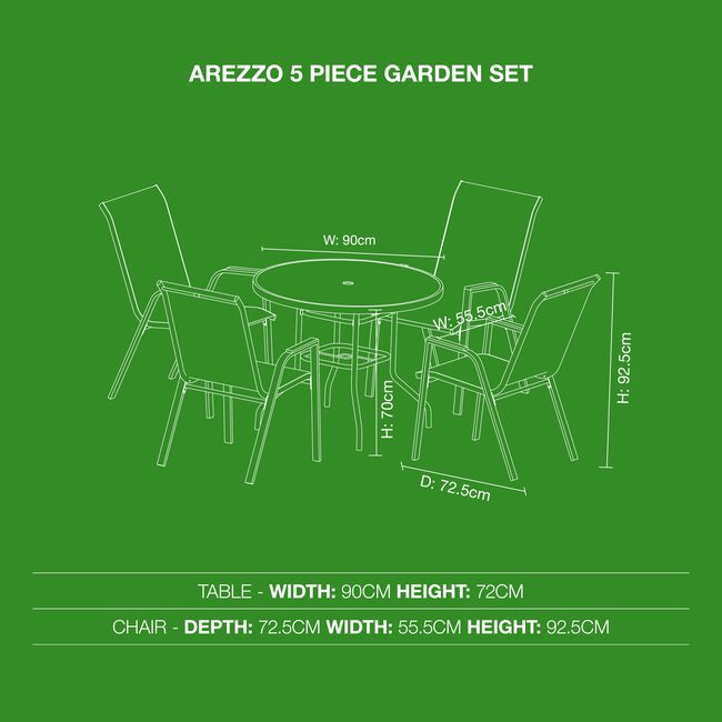 Arezzo 5 Piece Garden Furniture Set