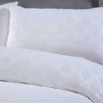 SINGLE DUVET COVER Trellis Waffle Jacquard White