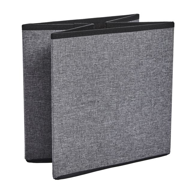 SMALL FOLDING GREY STORAGE Ottoman