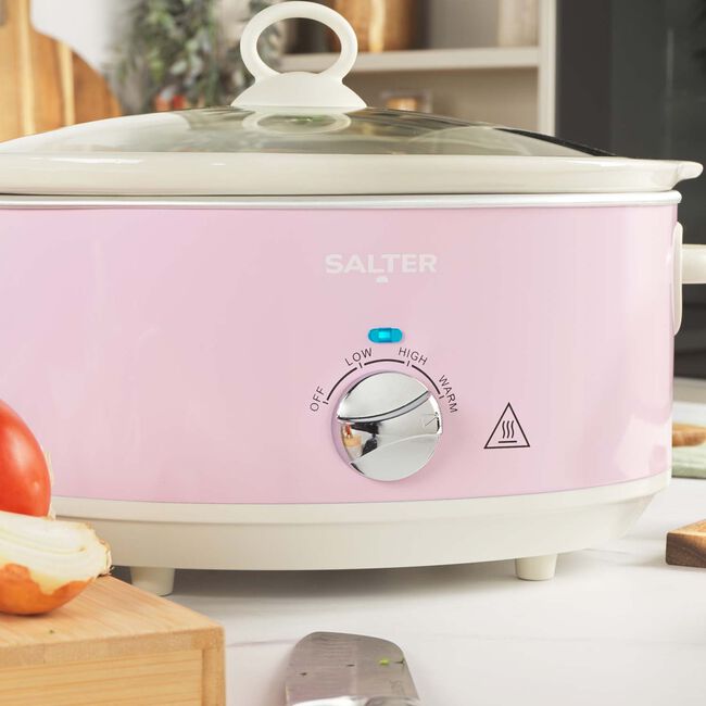 SALTER RETRO PINK 6.5L Slow Cooker