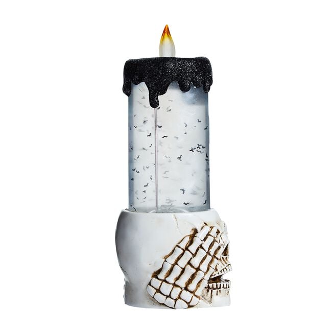 Swirling Glitter Skeleton Candle