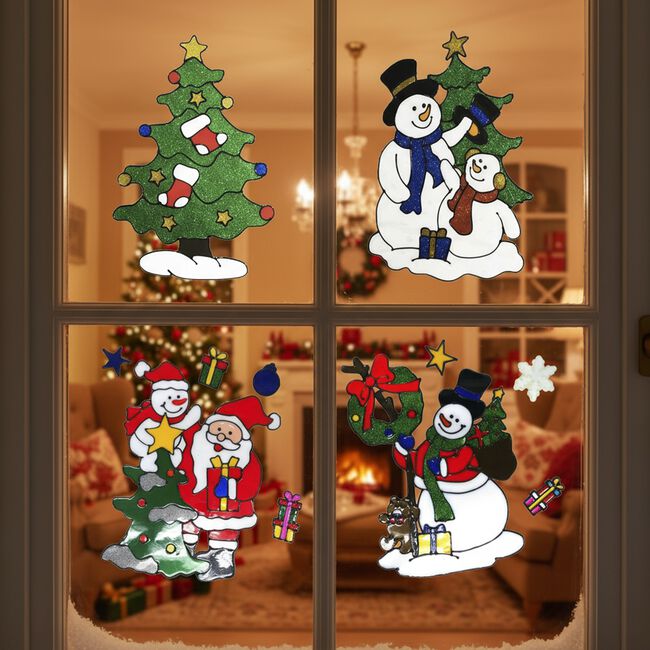 40cm Christmas Scene Window Stickers