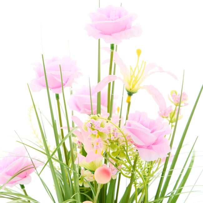 Bloomvivbe 40cm Pink Rose Faux Bouquet