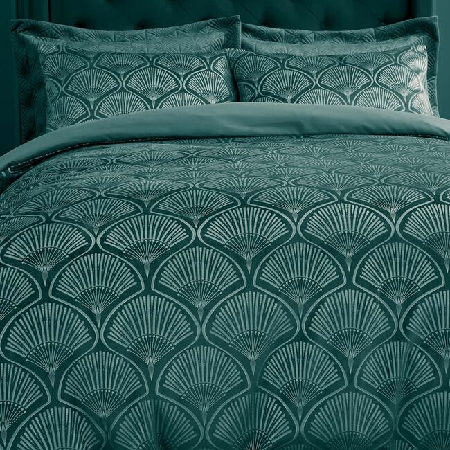 CATHERINE LANSFIELD SUPERKING DUVET COVER Art Deco Pearl Teal 