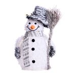 Light Up Snowman with Broom - 50cm