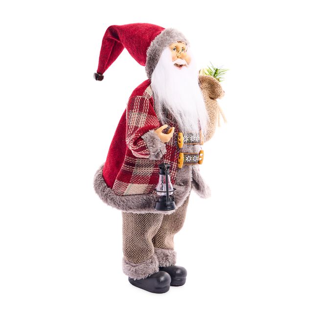 45cm Standing Woodland Santa With Lantern