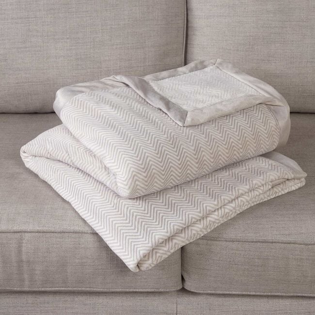 Herringbone Throw 150cm x 200cm - Grey