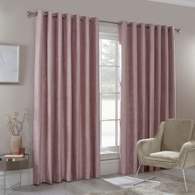 BLACKOUT & THERMAL TEXTURED ROSE 132x90 Curtain