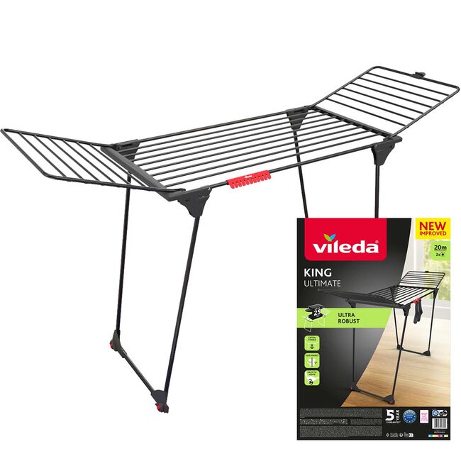 Vileda King Ultimate Black Airer - 20m