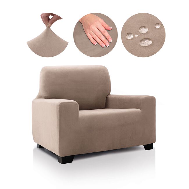 REGAL MILLS EASYSTRETCH VELVET LINEN Armchair Cover