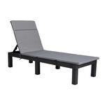 Foldable Sun Lounger with Grey Cushion