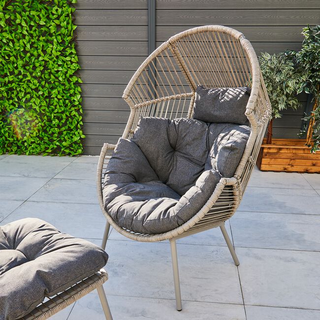 Aventino Luxury Rattan Lounging Chair With Stool