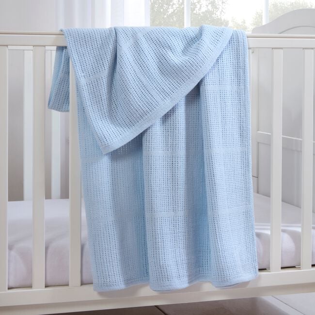 CLAIR DE LUNE LARGE BLUE Cellular Blanket 