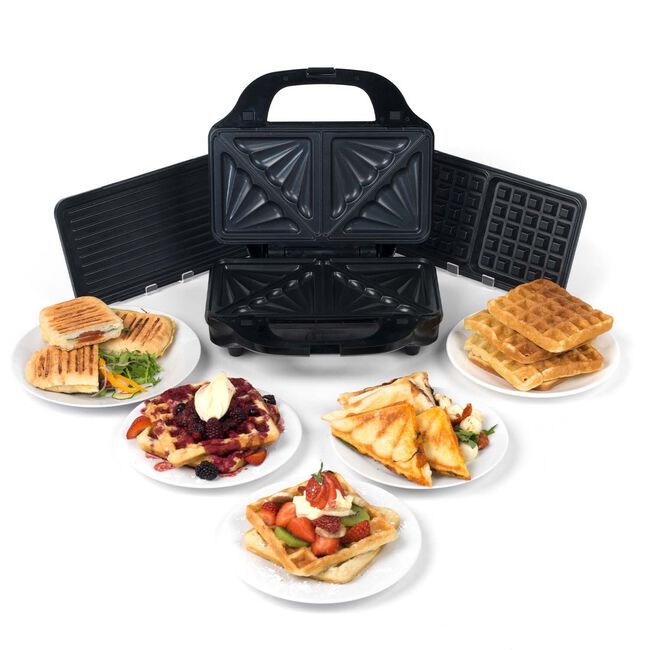 Salter Deep 3 in 1 Waffle, Toastie & Snack Maker 