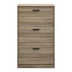 Herringbone Haven Three Door Shoe Cabinet
