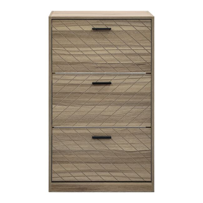 Herringbone Haven Three Door Shoe Cabinet