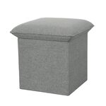 CUSHION OTTOMAN VELVET Grey