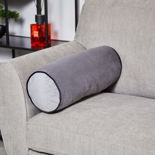 NAOMI CHARCOAL 20x55cm Bolster Cushion 