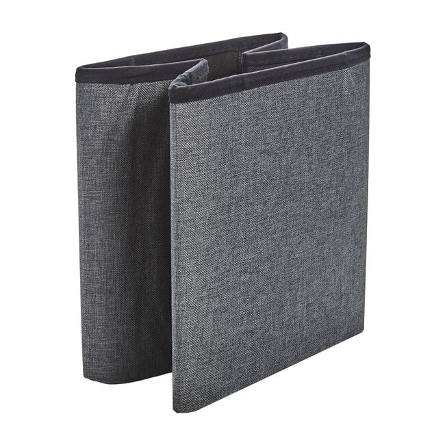 OVAL LINEN FOLDABLE SMALL Charcoal Ottoman