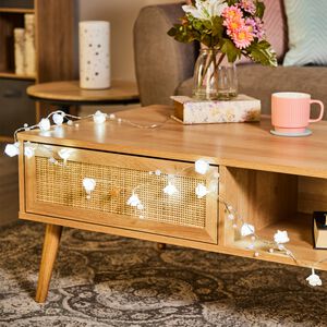 20 LED White Rose and Pearl String Lights