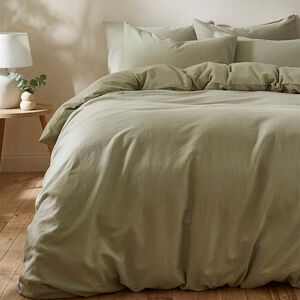SINGLE DUVET COVER Martex Touch of Linen Pistachio Green