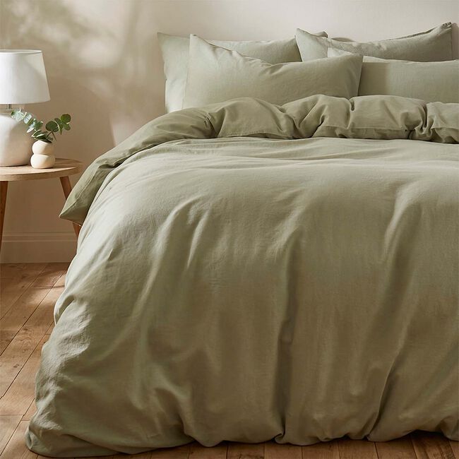 SUPERKNG DUVET COVER Martex Touch of Linen Pistachio Green