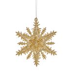 12cm Assorted Gold Glitter Snowflake