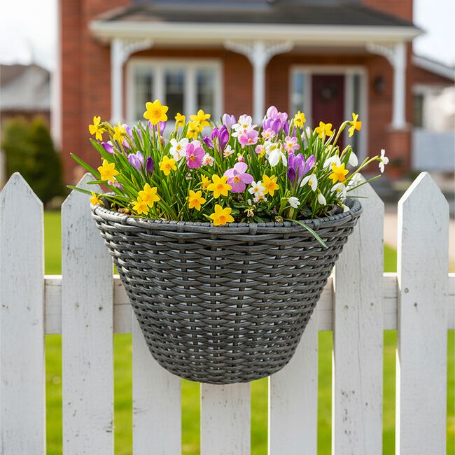 WICKER Wall Basket Grey