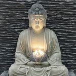 Buddha With Light Garden Water Feature