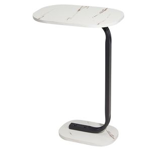 White Marble Style Side Table