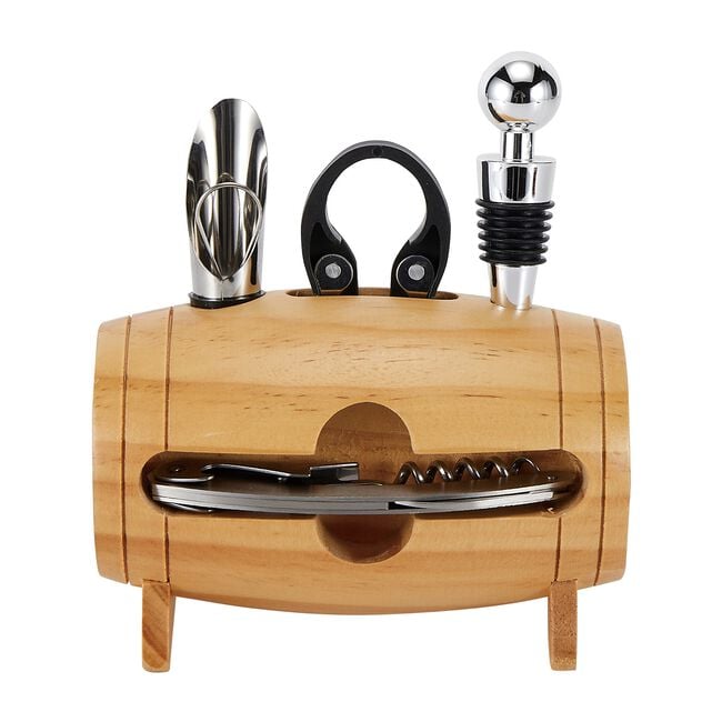 Cashel Living Barrel Holder with Wine Accessories 