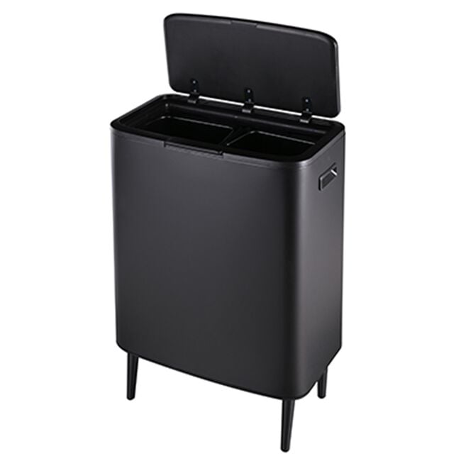 HAMPTON 60L RECYCLING BLACK Bin With Removable Feet