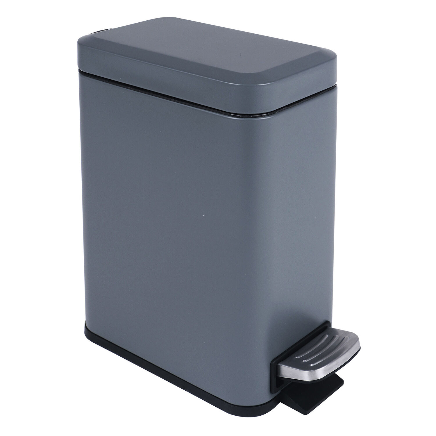 Slate Grey Steel Soft Close 5L Slim Bin Home Store + More