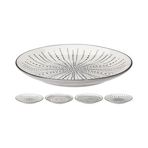 Siaki Cream & Black Printed 20cm Side Plate